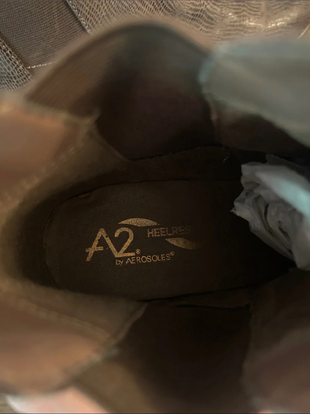 AEROSOLES Brown Textured Ankle Booties with Block Heel